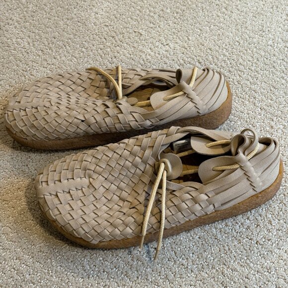Malibu Surfer Sandals Latigo Sneakers Beige Woven Huarache Mocs Crepe Sole Sz 11 - Picture 9 of 15
